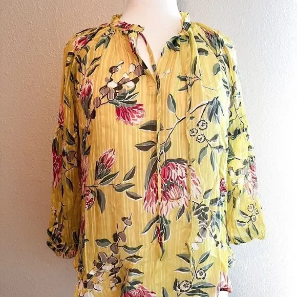 LOFT NWT Tie Neck blouse - Picture 2 of 5